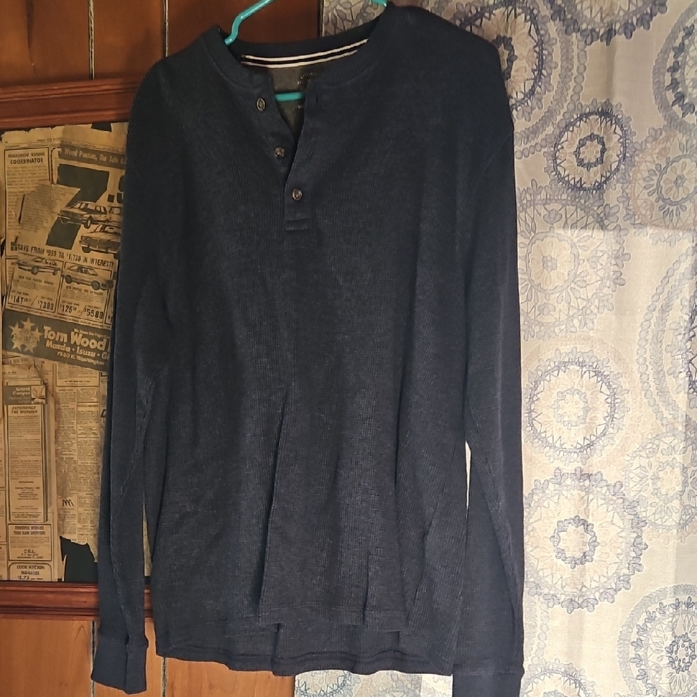 Navy Soft Wash Thermal Knit Top